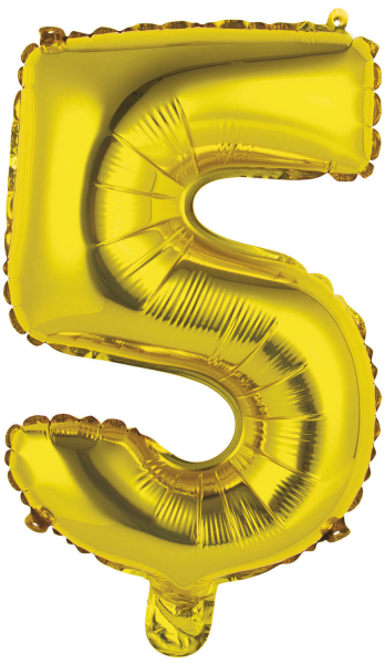 Folienballon Air-Filled "5" gold