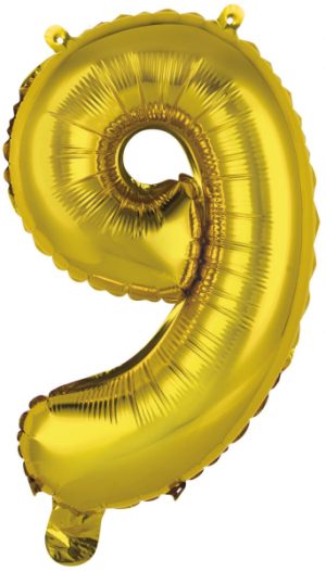 Folienballon Air-Filled "9" gold