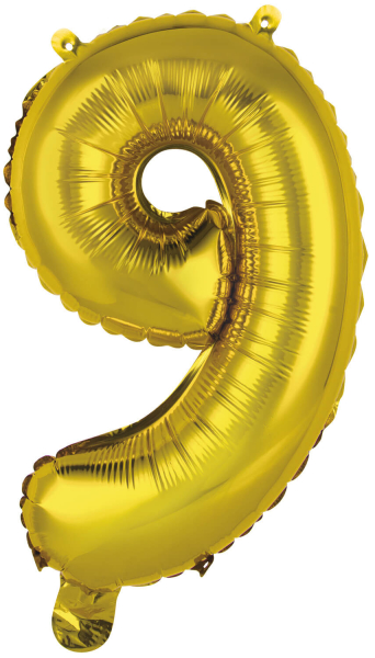 Folienballon Air-Filled "9" gold