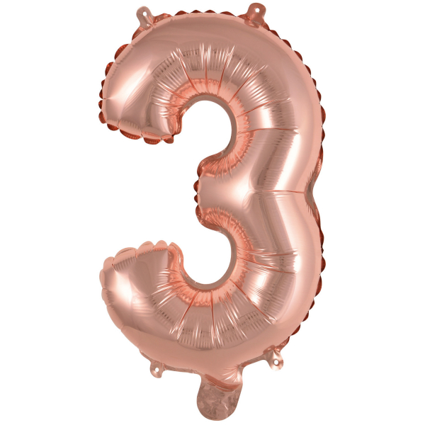 Folienballon Air-Filled "3" rosegold