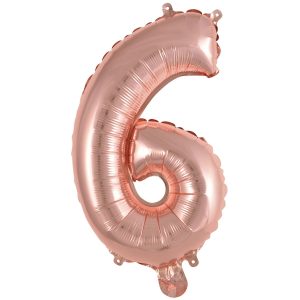 Folienballon Air-Filled "6" rosegold