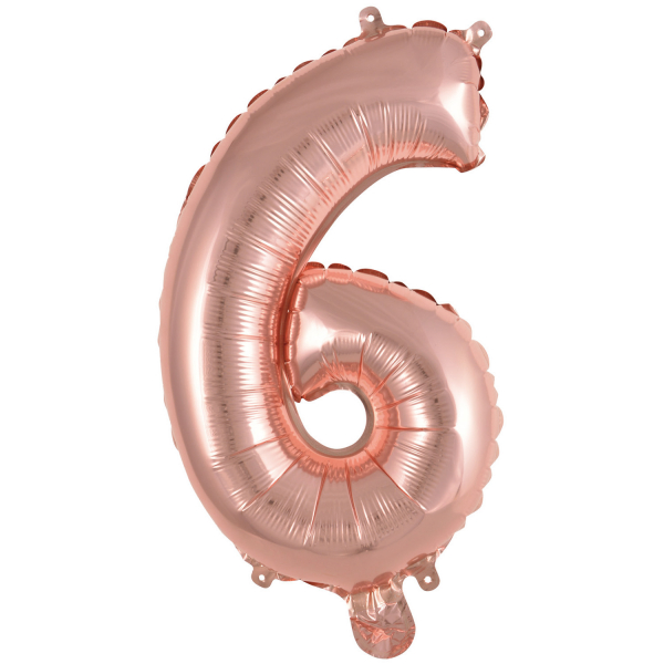 Folienballon Air-Filled "6" rosegold