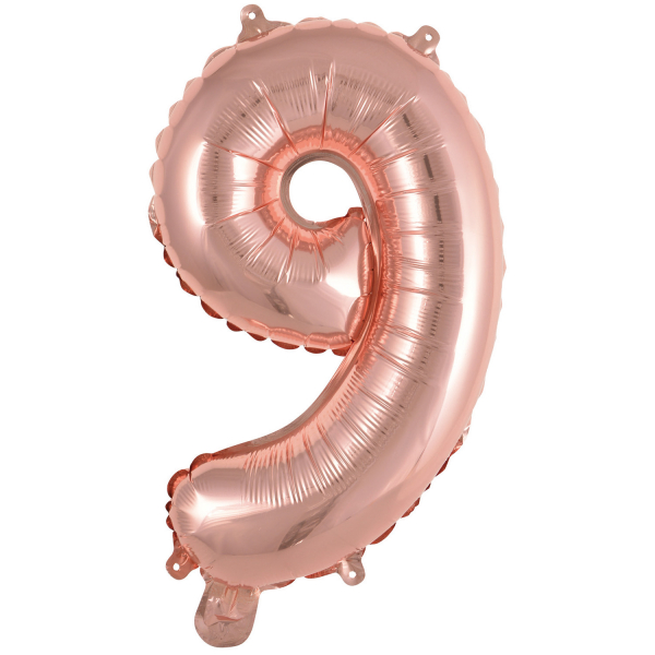 4023072-9909697-2-3-600 Folienballon Air-Filled "9" rosegold