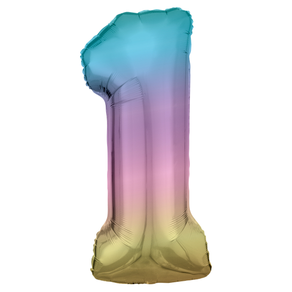 Folienballon Large 1 Regenbogen 86cm