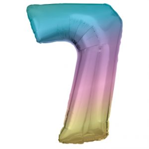Folienballon Large 7 Regenbogen 86cm