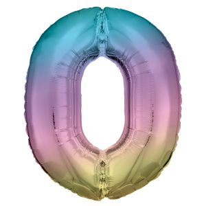 Folienballon Large 0 Regenbogen 86cm