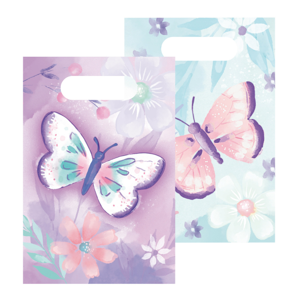 8 Partytüten Schmetterlinge Papier