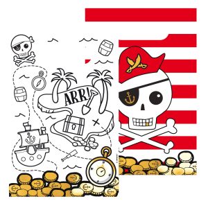 8 Papiertüten Pirates Map Papier