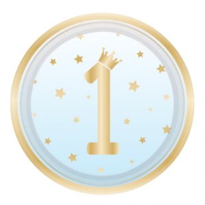 8 Teller 1st Birthday Blue Ombre rund Papier 23 cm