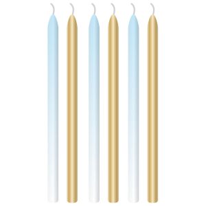 6 Kerzen Blue Ombre Wachs