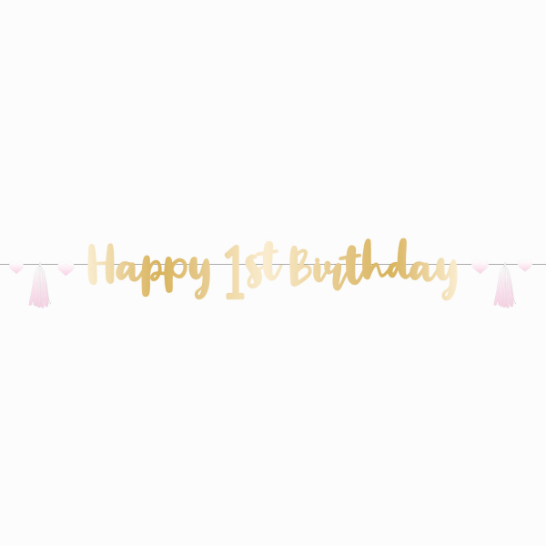 Partykette 1st Birthday Pink Ombre