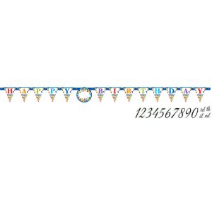 Wimpelkette Bright Birthday personalisierbar Papier