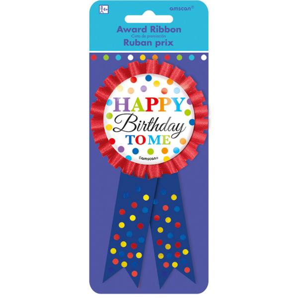 Award Ribbon Bright Birthday Fabric / Metal