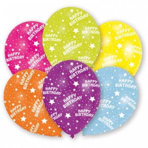 6 Latexballons "Happy Birthday " 27,5 cm/11"