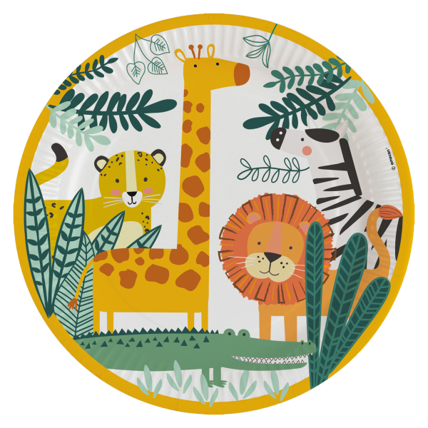 8 Teller Get Wild rund Papier 23 cm