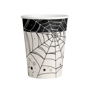8 Becher Spiderweb Papier 250ml