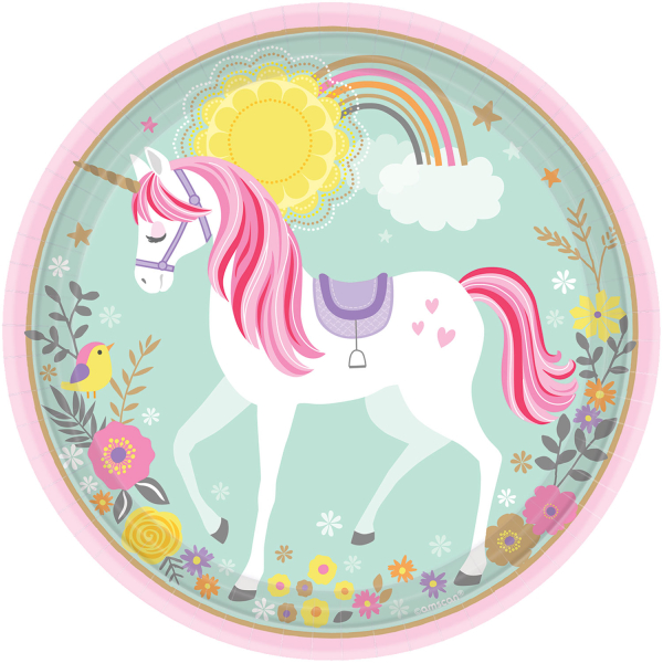 8 Pappteller "Magical Einhorn" 23cm