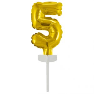 Micro Size Zahl 5 Gold Folienballon