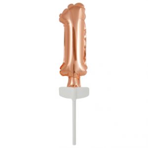 Micro Size Zahl 1 Rose Gold Folienballon