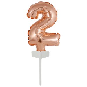 Micro Size Zahl 2 Rose Gold Folienballon