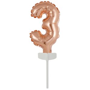 Micro Size Zahl 3 Rose Gold Folienballon