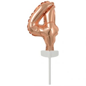 Micro Size Zahl 4 Rose Gold Folienballon