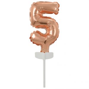 Micro Size Zahl 5 Rose Gold Folienballon