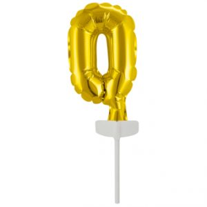Micro Size Zahl 0 Gold Folienballon