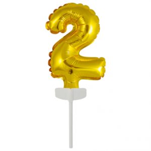 Micro Size Zahl 2 Gold Folienballon