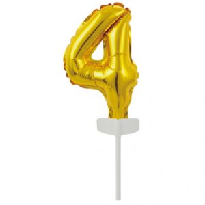 Micro Size Zahl 4 Gold Folienballon