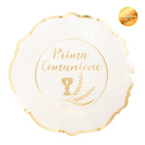 8 Teller " La mia Prima Comunione " 21cm Gold