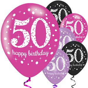 Latexballons 50 Happy Birthday - drei Farben