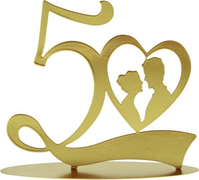 Metallschild Zahl 50 mit Herz