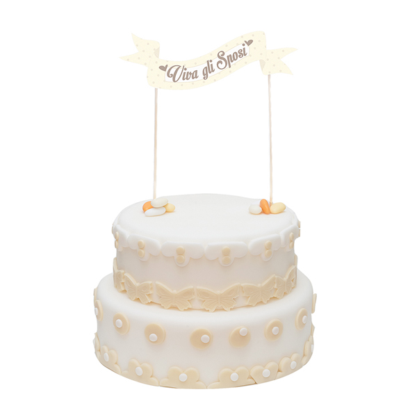 Cake Topper Papier "Viva gli Sposi" 25x20x8 cm