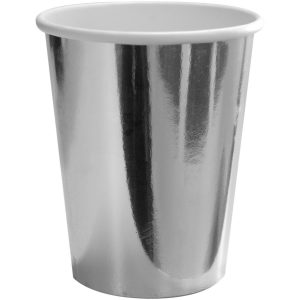 Silberfarbene Metallic Becher 250 ml - 8 Stück