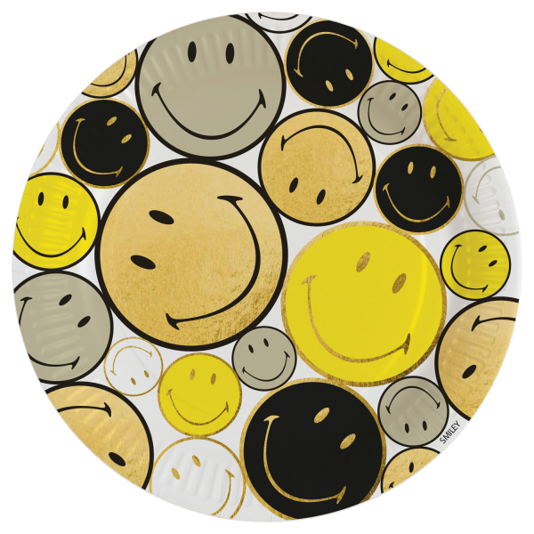 5306828-9914440-2-3-600 8 Teller Smiley Originals rund Papier 23 cm