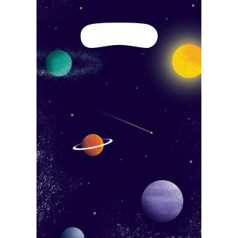 8 Partytüten Space Party Papier 15,8 x 23,6 cm