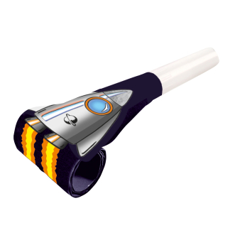 8 Luftrüssel Space Party Plastik / Papier