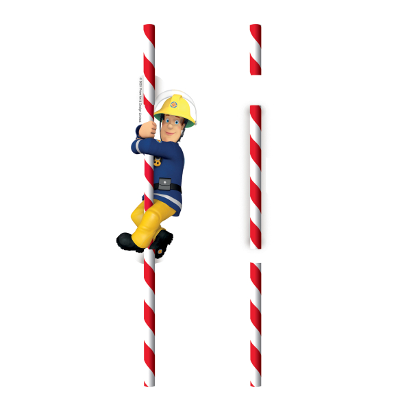 8 Trinkhalme Fireman Sam Papier
