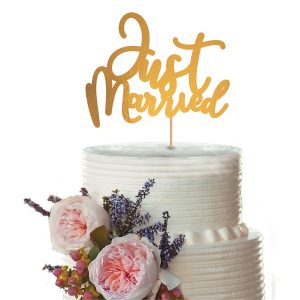 Kuchendekoration Topper "Just Married" Hochzeit Papier
