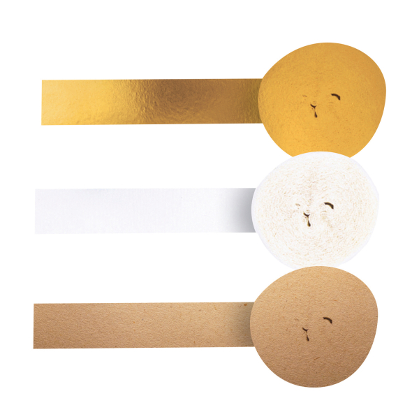 3 Krepp-Luftschlangen Hochzeit Papier / Folie