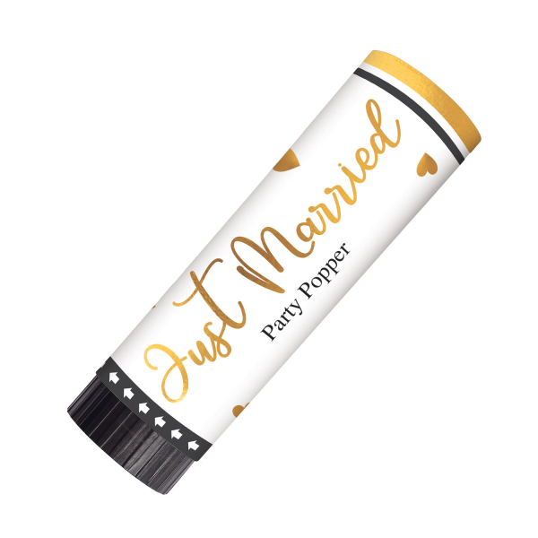 2 Konfettikanonen "Just Married" Hochzeit Papier / Folie