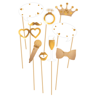 Fotorequisiten-Set Hochzeit Papier 10-tlg.