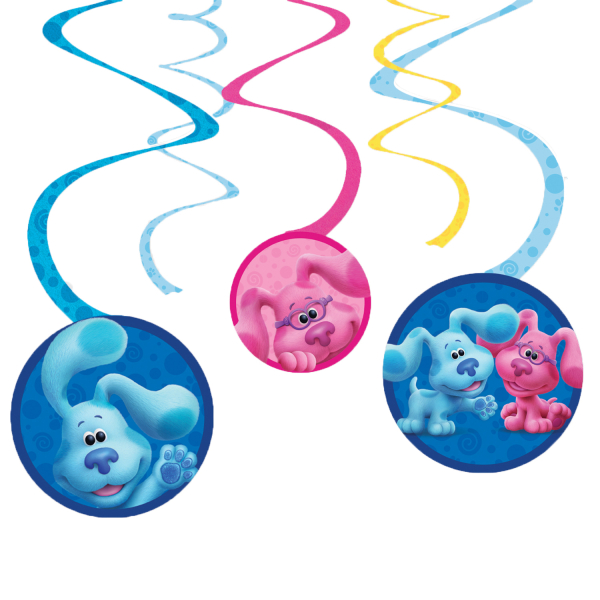 6 Deko-Spiralen Blue's Clues Papier Länge 60 cm