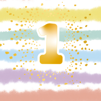 16 Servietten 1st Birthday Rainbow