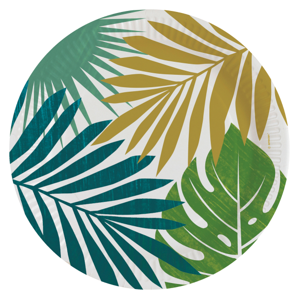 8 Teller Key West rund Papier 23 cm
