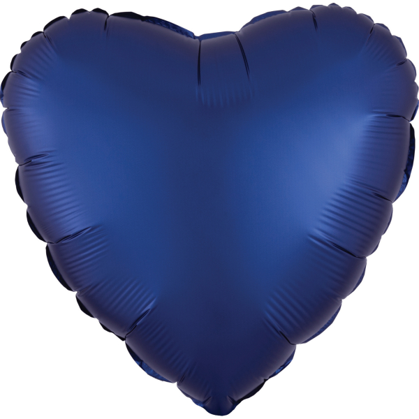 Standard Silk Lustre Navy Blau Folienballon Herz,43 cm