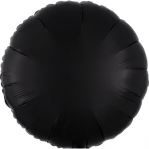 Standard Silk Lustre Black Round Folienballon 43 cm