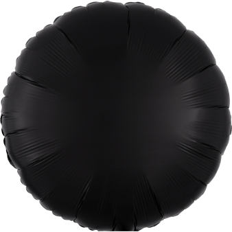 Standard Silk Lustre Black Round Folienballon 43 cm