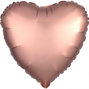 Folienballon "Herz" Rose Copper 43cm